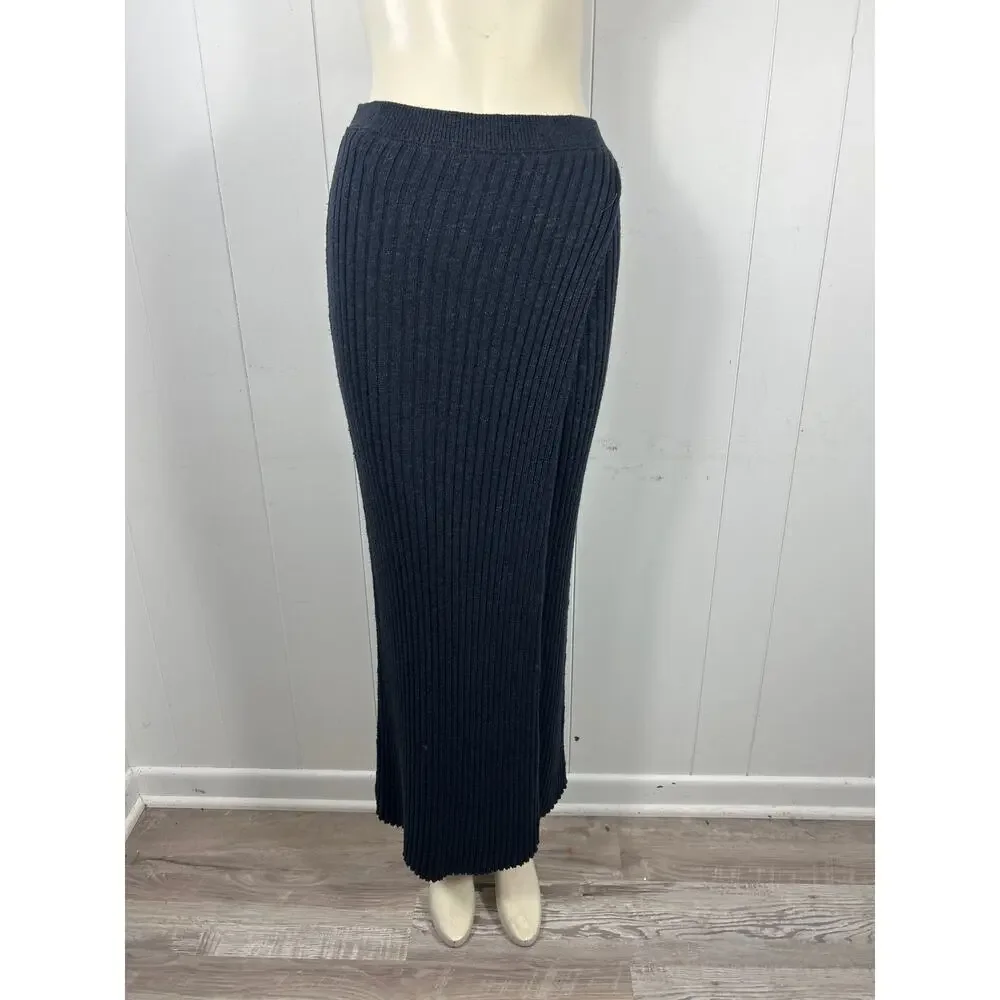 Free People Better Days Midi Skirt in Black. Size L. NWOT